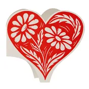 Botanical Heart Cut Out Greeting Card