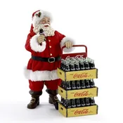 10.5" Fabriche Coca-Cola Santa With Delivery Cart Figure Tabletop, CC5151