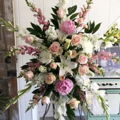 Standing Spray Tribute in Pink & Blush