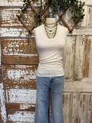 Bone Micro Ribbed Tank Top