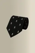 Black Heritage Skull & Crossbones Woven Silk Tie