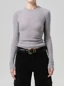 Alessia Crewneck Sweater in Dark Heather Grey