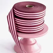 Chic & Paper Cotton Ribbon Multistripes Burgundy /Candy Pink 35mm