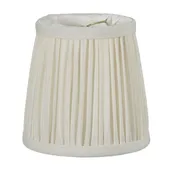 Eggshell Shantung Silk Shirred Pleat Mini Deep Drum Shade (00733)