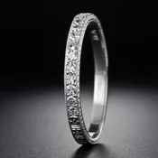 Lang Collection Diamond Wedding Band with Orange Blossom Motif
