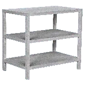 2 Shelf Side Table, White Wash