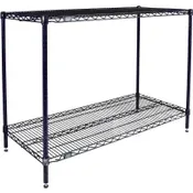 Nexel® 2 Shelf, Nexelon® Blue Wire Shelving Unit, Starter, 54"W x 24"D x 34"H