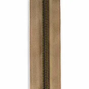 Zipper Tape - Beige - #5 Antique Brass - 3 yards