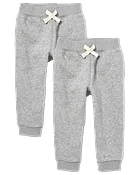 Baby And Toddler Boys Fleece Jogger Pants 2-Pack - Blue