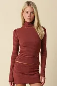 Elena Stripe Turtleneck Top