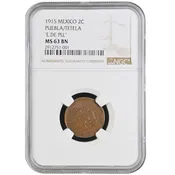 1915 Mexico Dos Centavo Puebla/Tetela "E. DE PU." NGC MS 63