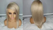 16" Straight Pastel Blonde 13x6 frontal wig, 150 density