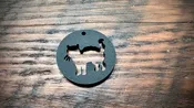 Acrylic Cutout Pendant—Halloween Cat Attack Now!—Black