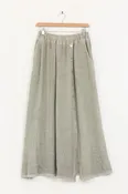 10452 Linen Blend Skirt with Buttons