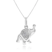 0.04 ct. Diamond 14K White Gold Elephant Pendant