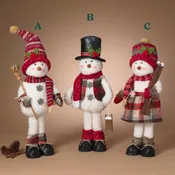 26"H Plush Holiday Standing Snowman, 3 Assorted Styles - Sold Seperately