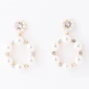 Bethany Pearl and Rhinestone Earrings