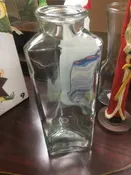 Triangle Shaped Clear Glass Bottle From Ann's House of Nuts, Without Cork