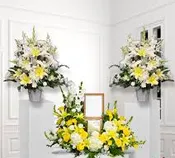 3 PC YELLOW AND WHITE MEMORIAL PACKAGE