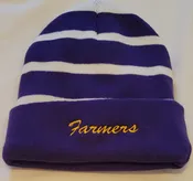 Purple/White Farmers Beanie