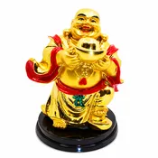 (A3) Laughing Buddha Golden Ingot Prosperity Statue