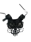 ANNE FONTAINE Size 1 size BLACK COLLAR NET SEQUINS EMBROIDERY