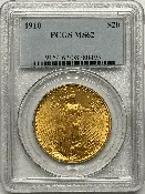 1910 $20 St. Gaudens MS62