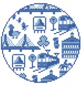 Boston Toile Round Ornament PLC-330-ACD0309