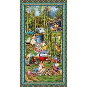 Michael Miller Girls Gone Camping Gone Camping 24" Panel DCX12753-SPRU-D 100% Cotton Fabric 44/45" wide
