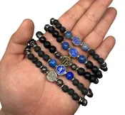 Dave Matthews Inspired Stretch Bracelet / DMB Jewelry / Lava and Gemstone Beads / Unisex / Made in USA