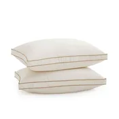 2 Pack Organic Cotton Down Feather Pillows for Back and Side Sleepers