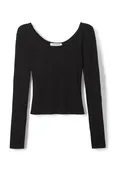 Anya Ribbed Long Sleeve- True Black