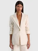 Alice & Olivia Burns Fitted Roll Cuff Blazer