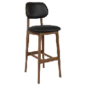 Gisselle Wood Bar Stool with Padded Back