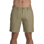 100% Linen Slim Fit Shorts - Olive