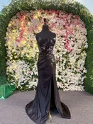 Black Shimmer Floral Prom Gown — AVA Formals and Laney Bridal