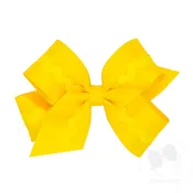 Medium Grosgrain Hair Bow with Ric-Rac Trim - Yellow