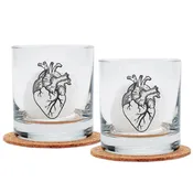 Anatomical Heart Rocks Glasses - Black Print - Dishwasher-Safe
