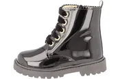 Andanines Black Patent Scalloped Zip Boot