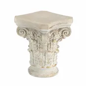 14x14x17.5" Ornate White Gold Pedestal w/ Corinthian Design