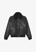 Amelia Jacket - Black leather bomber jacket