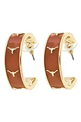 Longhorns Logo Burnt Orange Hoop Earrings Austin Texas