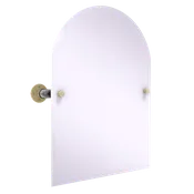 Collegiate Collection Frameless Arched Top Wall Mounted Tilt Mirror Boulder Black and Gold Edition
