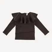 long sleeve circle collar top | beluga | organic cotton interlock