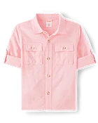 Chemise boutonnée en lin mélangé pour garçon - Édition Lin - Pink