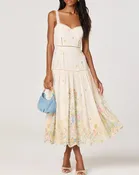 ASTR The Label Pellagia Embroidered Midi Dress