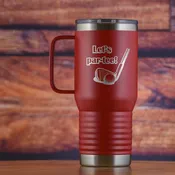 "Lets Par Tee" Golf, Travel Tumbler With Handle, Gift for Golfers