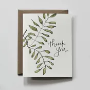 Basic Greens | Thank You Simple Green Foliage Greeting Card