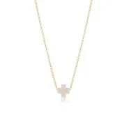 16" NECKLACE GOLD - SIGNATURE CROSS OFF-WHITE