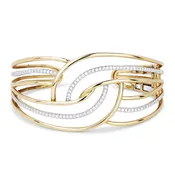 B1046 - 14K Yellow Gold Diamond Cocktail Bangle